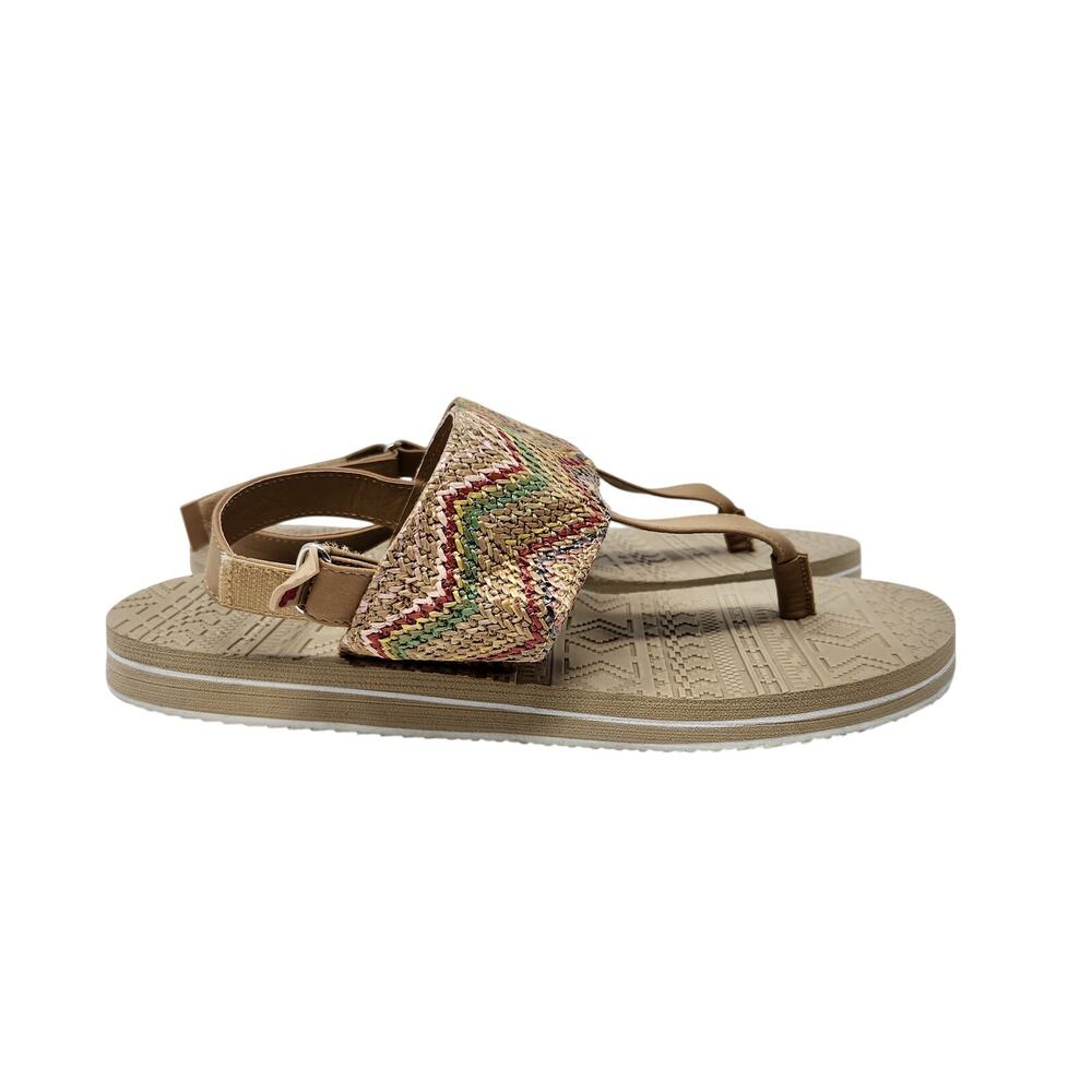 Luk Ees By Muk Luks Multicolor Slingback Casual Flats Thong Sandals Size 9